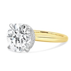 18 Karat Yellow & White Gold Diamond Engagement Ring