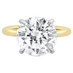 Bague de fiançailles en or jaune et blanc 18 carats avec diamant