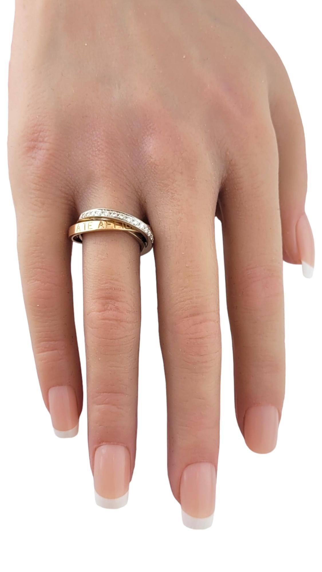 Women's 18 Karat Yellow & White Gold Diamond Rolling Ring Size 7 #17701 For Sale