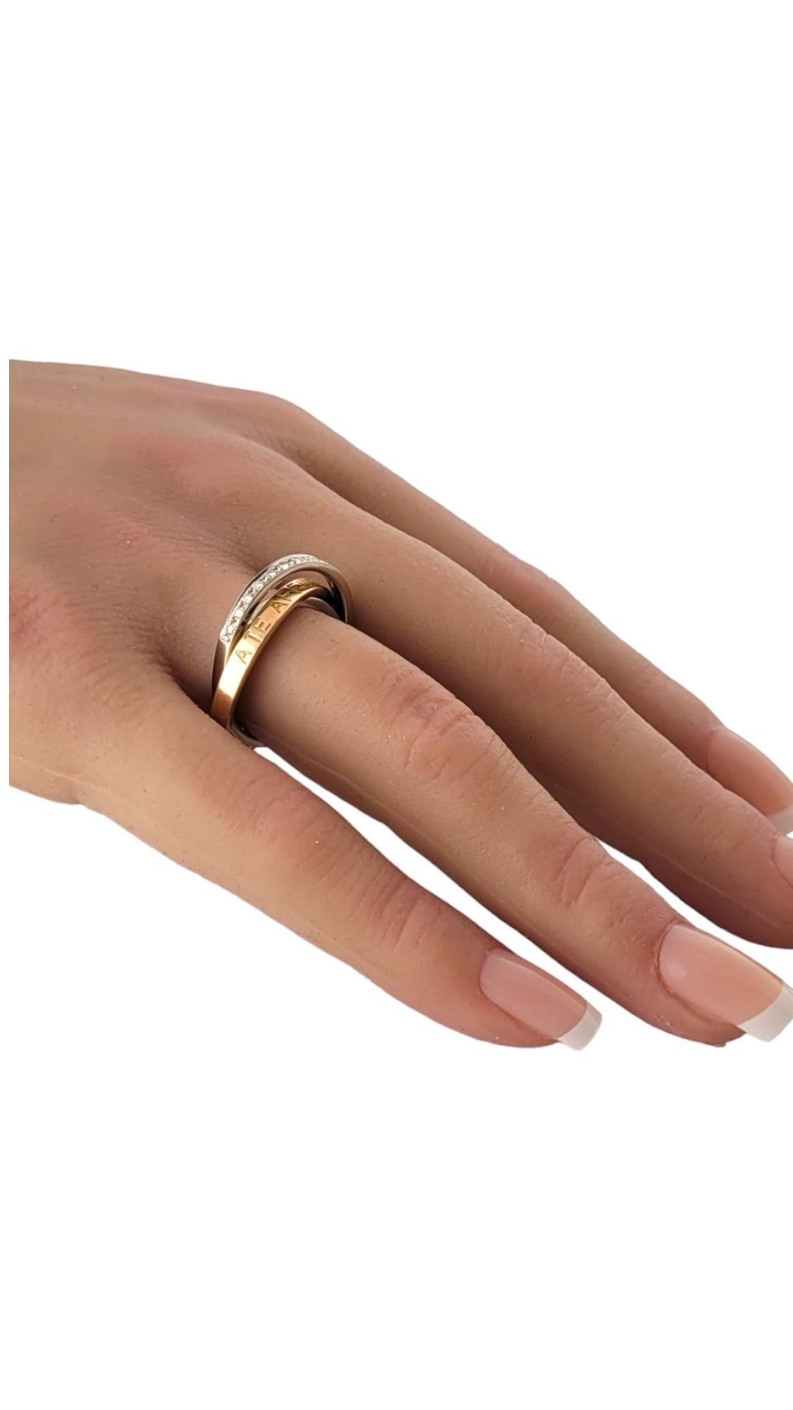 18 Karat Yellow & White Gold Diamond Rolling Ring Size 7 #17701 For Sale 1