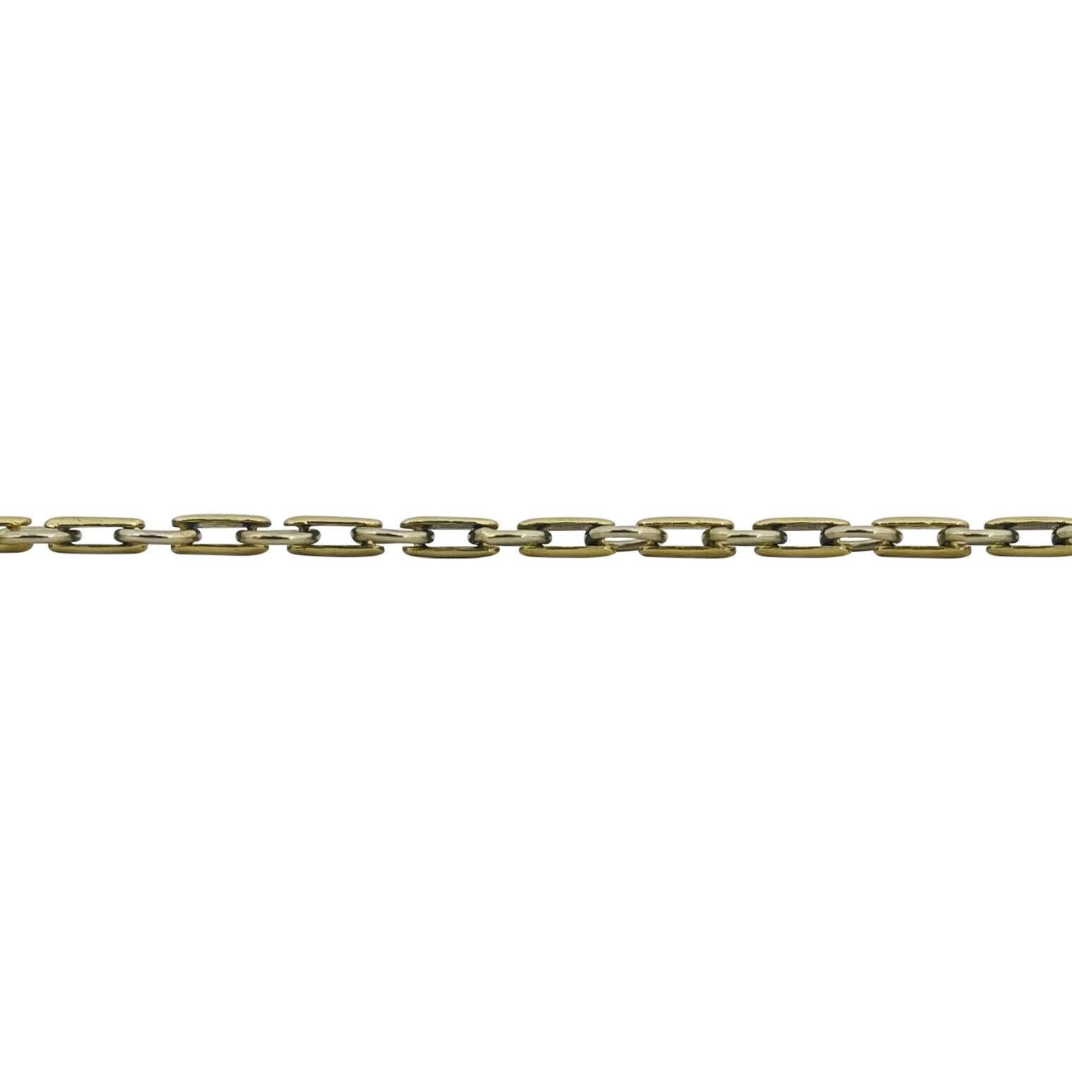 Bracelet à maillons en or jaune et blanc 18 carats pour femmes avec câbles et barres, Italie  Bon état à Guilford, CT