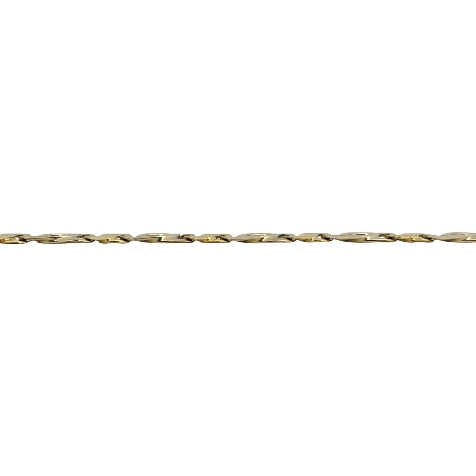 18 Karat Gelb- und Weißgold Herrenarmband mit zweifarbigem A Link Armband Italien im Zustand „Gut“ in Guilford, CT