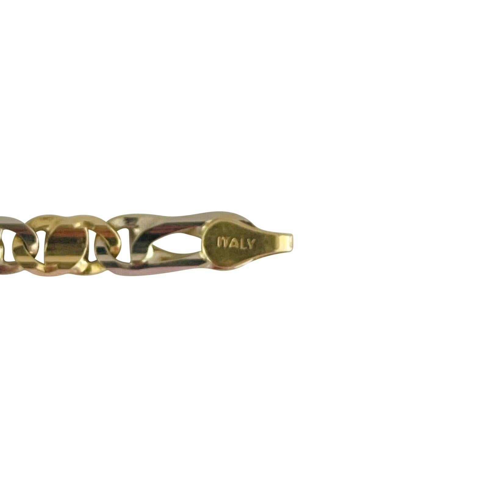 18 Karat Gelb- und Weißgold Herrenarmband mit zweifarbigem A Link Armband Italien 4