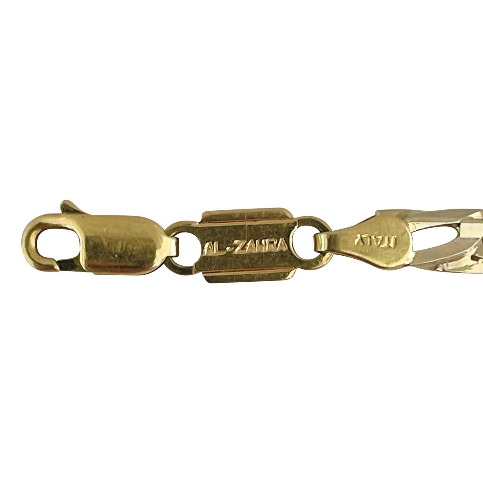 18 Karat Gelb- und Weißgold Herrenarmband mit zweifarbigem A Link Armband Italien 5