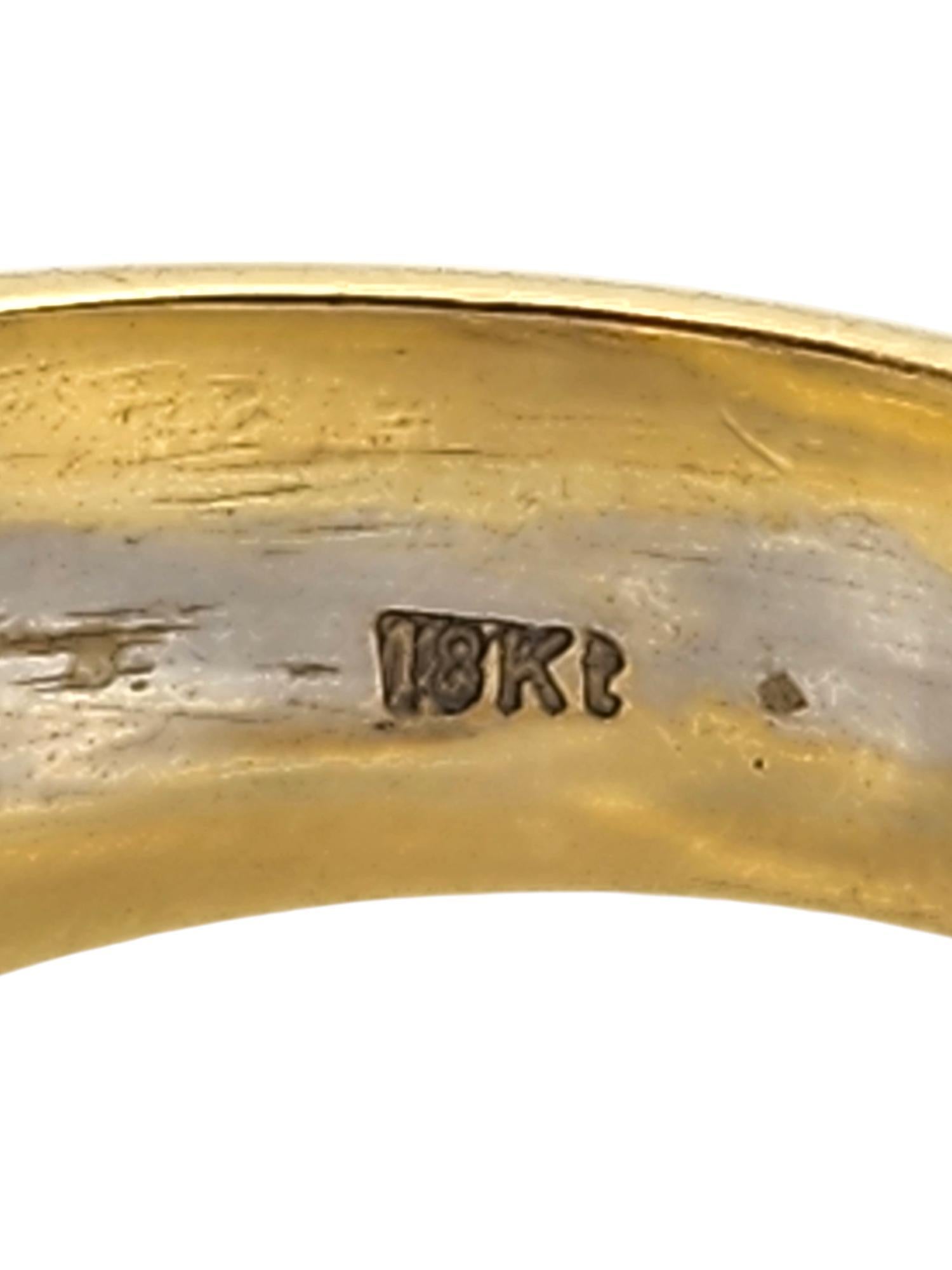 18 Karat Yellow & White Gold Multi Band Knot Ring Size 6.5 #18523 For Sale 1