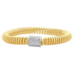 18 Karat Yellow & White Gold Pave Diamond Stretch Bracelet