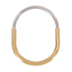 18 Karat Yellow & White Gold Tiffany & Co Lock Bangle Bracelet New with Box