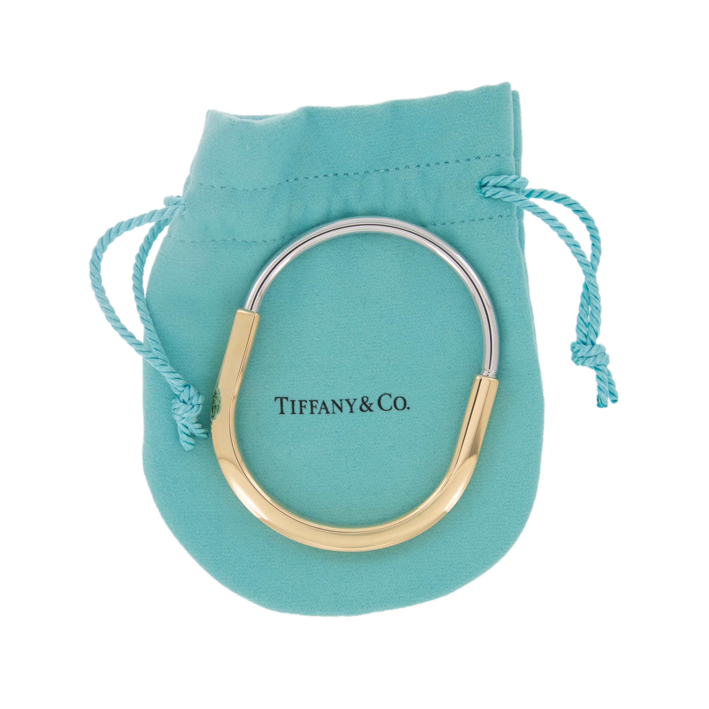 Bracelet à fermoir en or jaune et blanc 18 carats de Tiffany & Co Nouveau avec boîte Neuf - En vente à Troy, MI