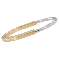 18 Karat Yellow & White Gold Tiffany & Co Lock Bangle Bracelet New with Box