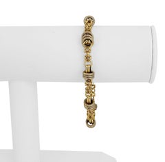 Or jaune 18 carats Or blanc Bracelet à maillons en cercles bicolores et byzantins, Italie