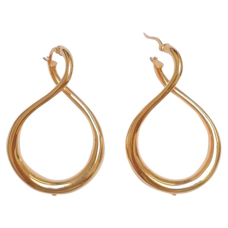 18 Karats Modern Yellow Gold Hoops For Sale