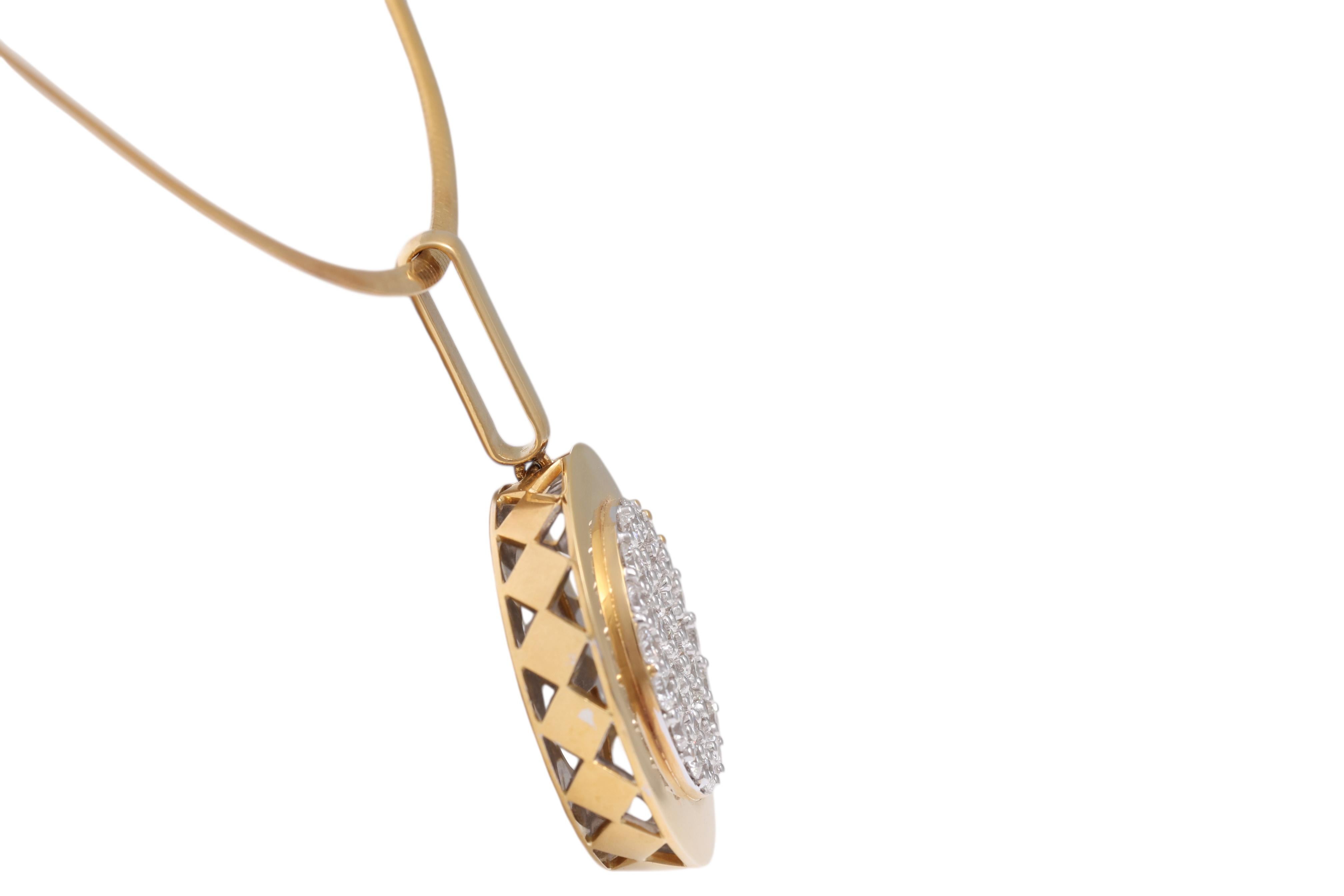 18 Kt 3.63 Ct. Diamant-Anhänger/Hänger/Halskette (Moderne) im Angebot