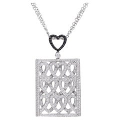 Colgante / Collar 3D 18 Kt Formas de Corazón Juego Completo de Diamantes