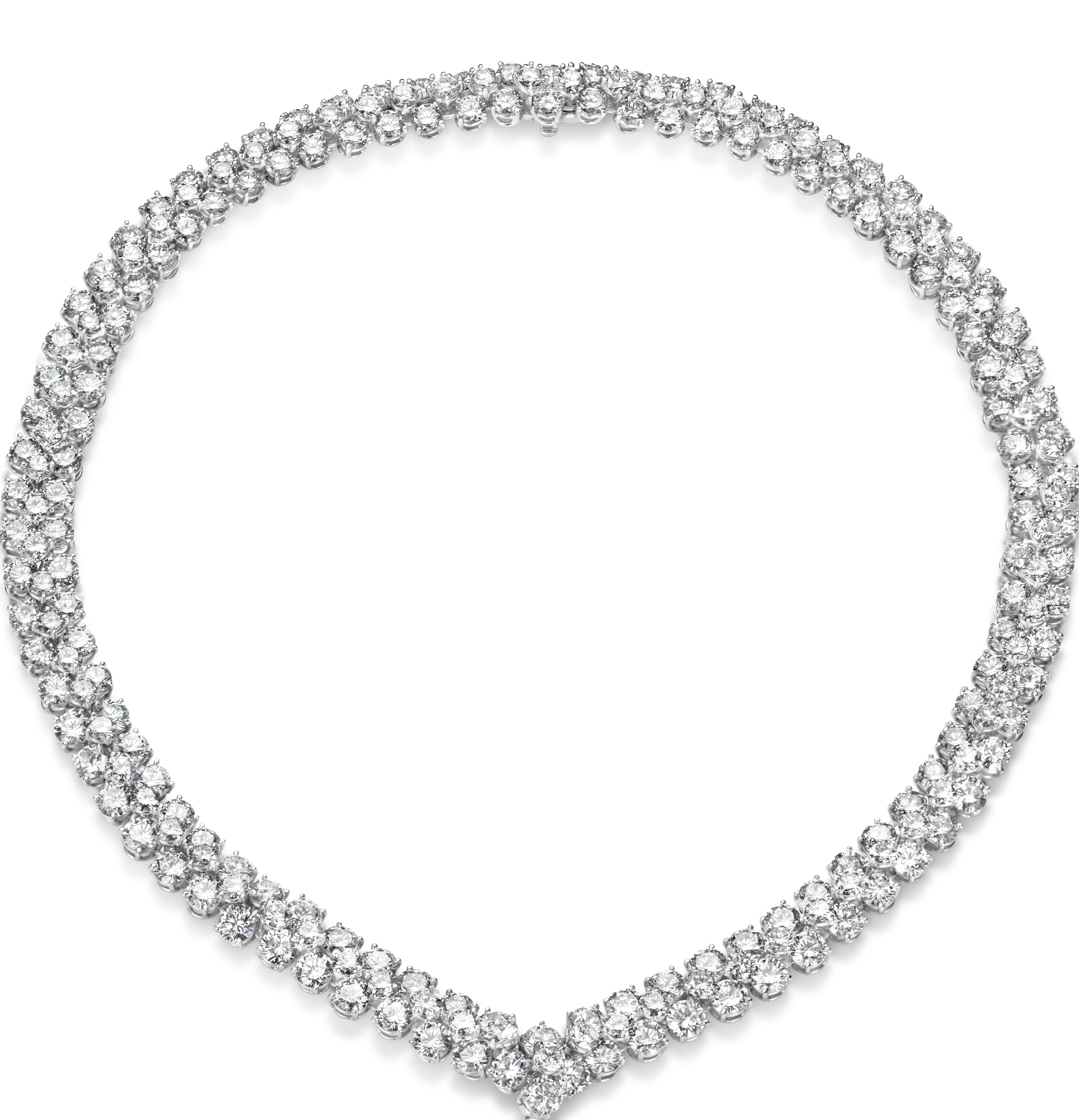 18 kt. Adler Genève Tennis Necklace & Asprey London Pendant Sapphire, Diamonds For Sale 1