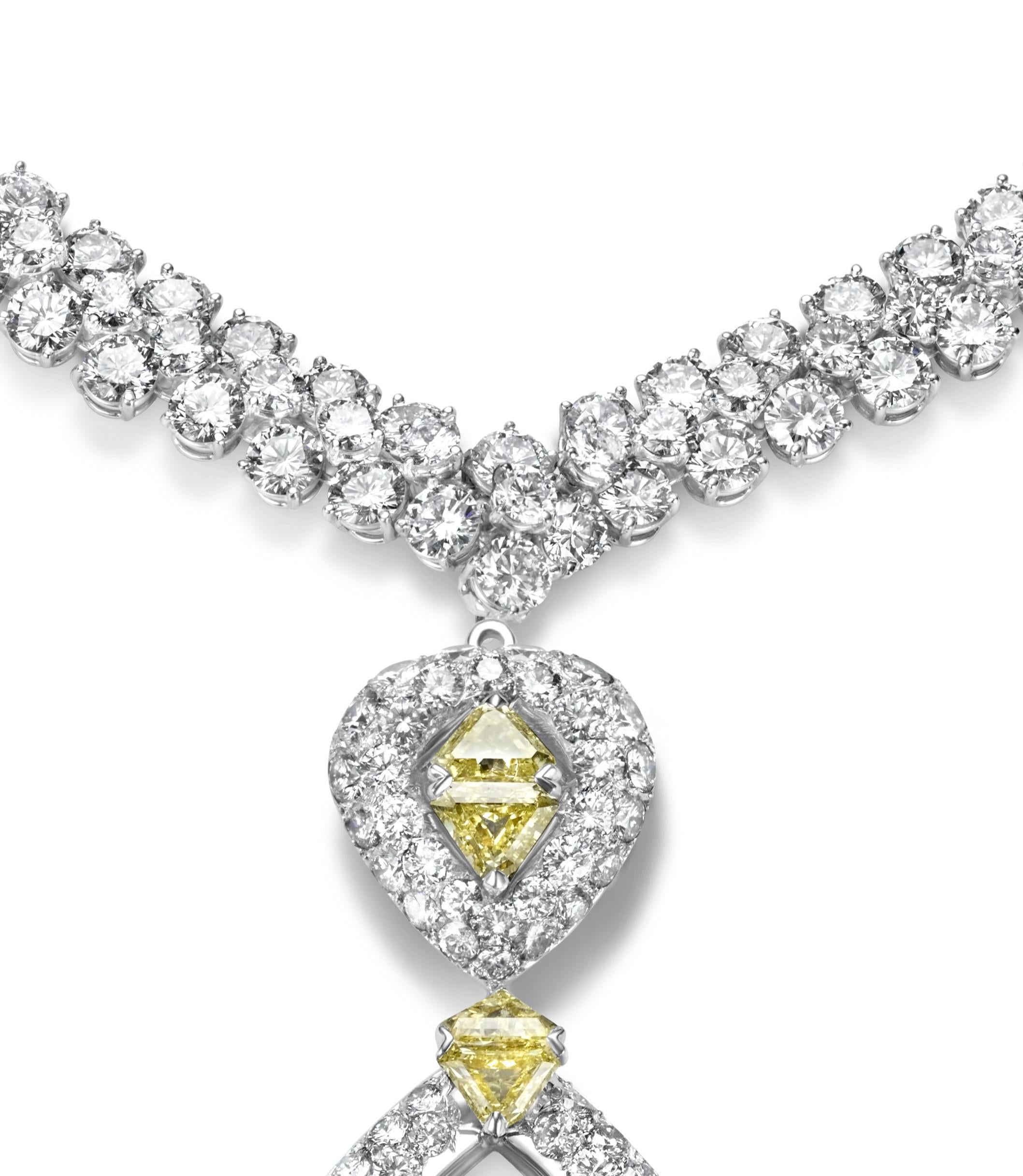 18 kt. Adler Genève Tennis Necklace & Asprey London Pendant Sapphire, Diamonds For Sale 2