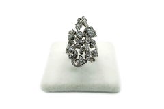 18 Kt Black and White Gold Diamonds Gothic Ring