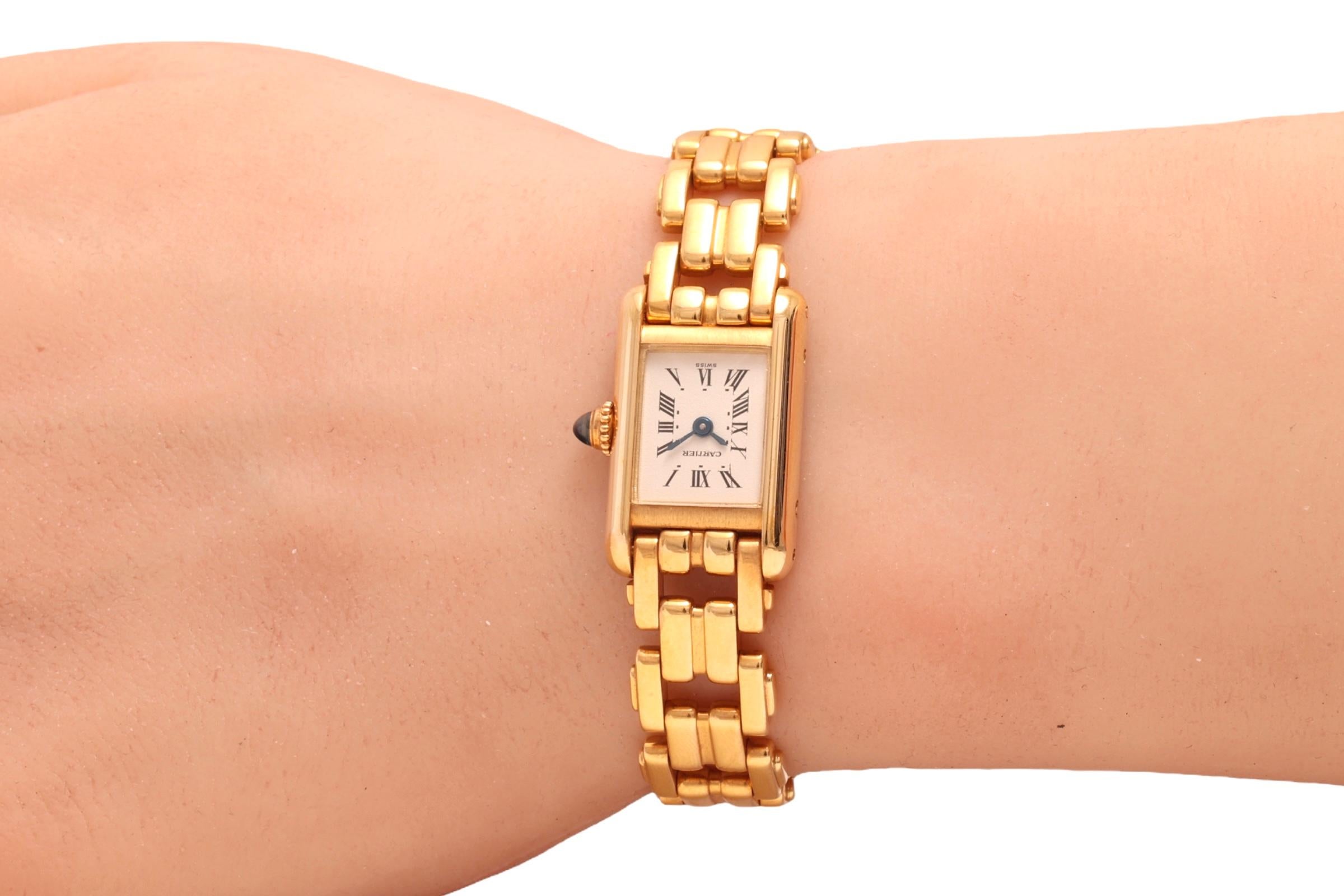 18 Kt Cartier Paris Mini Tank Full Yellow Gold 6