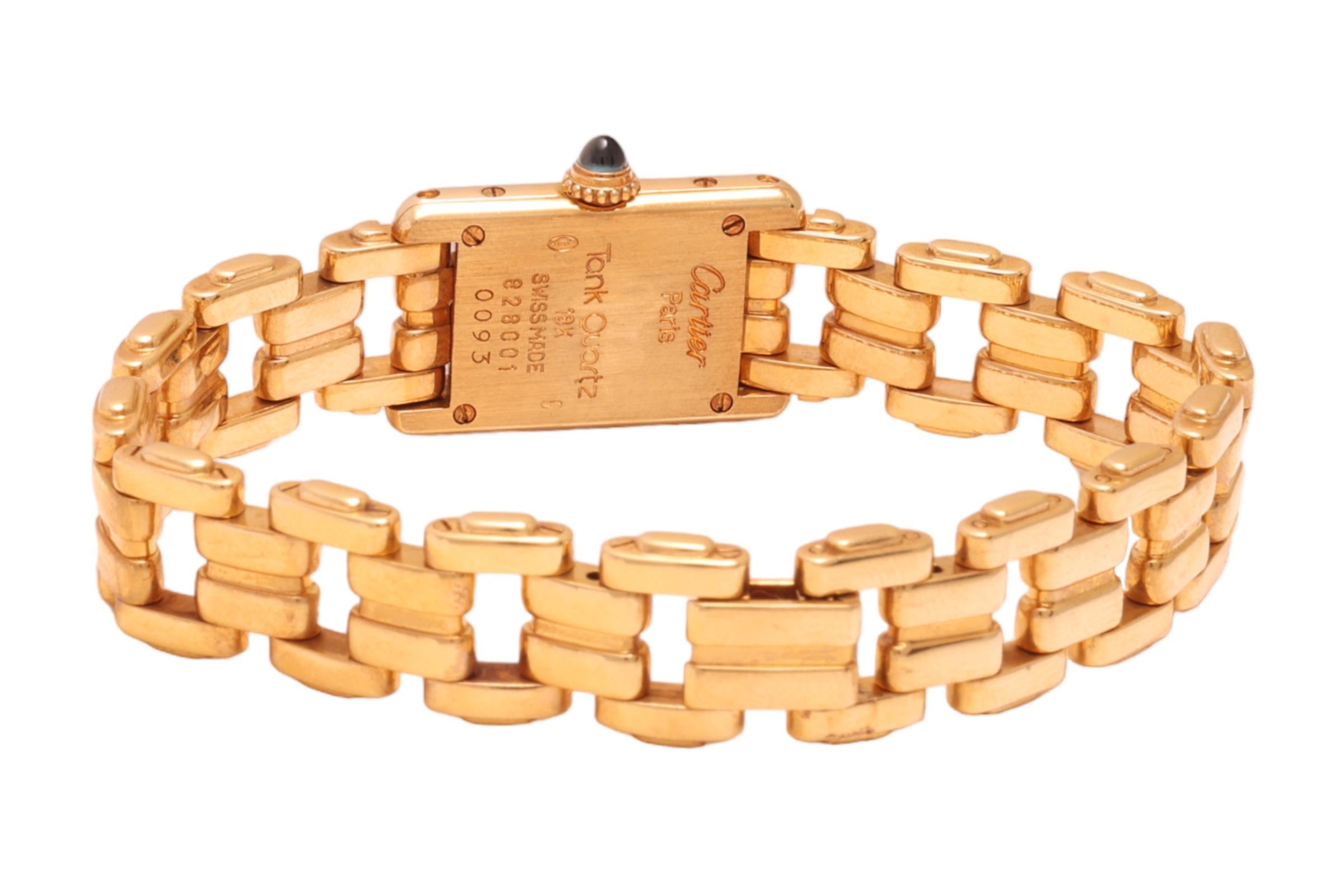 18 Kt Cartier Paris Mini Tank Full Yellow Gold 7