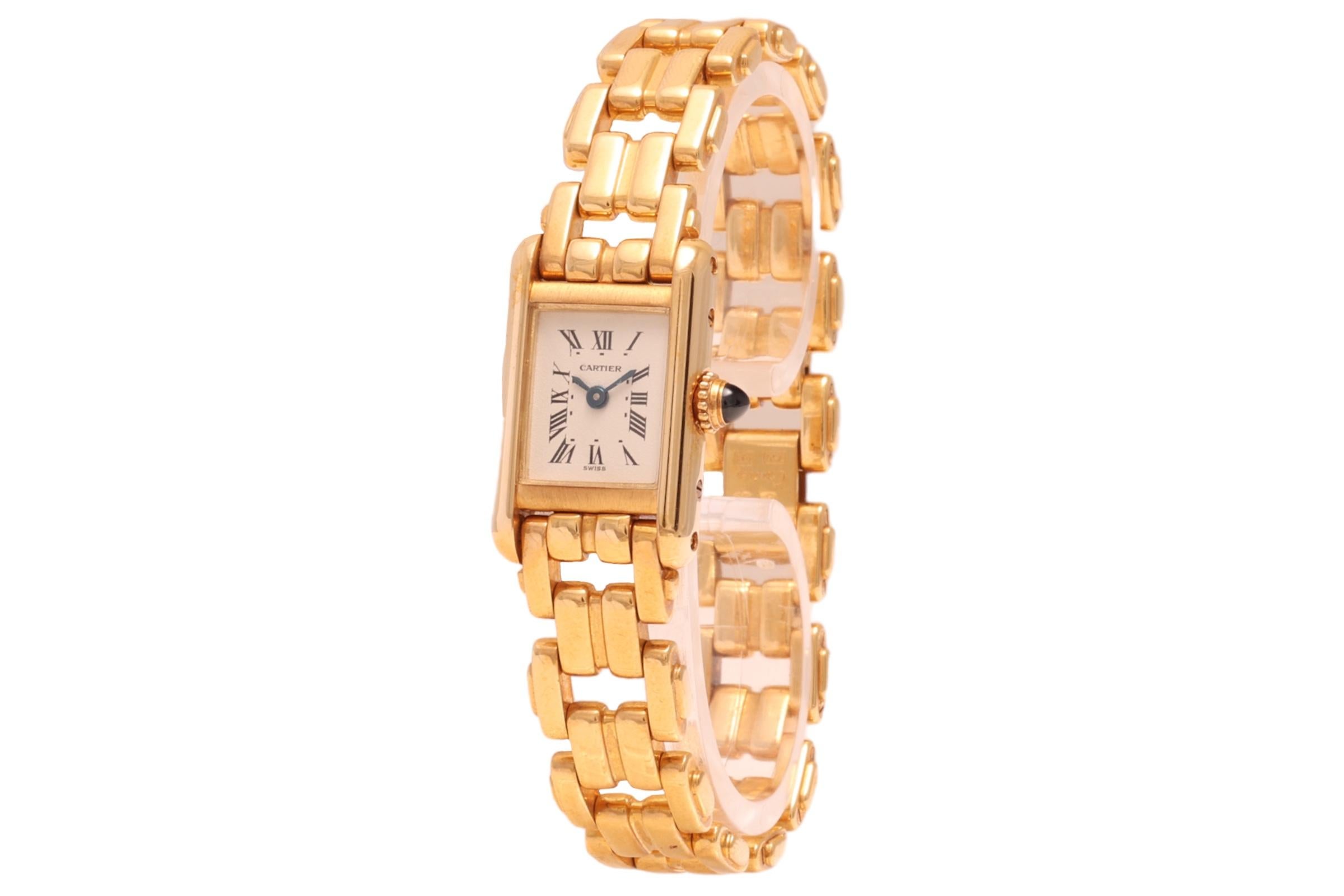 Women's or Men's 18 Kt Cartier Paris Mini Tank Full Yellow Gold