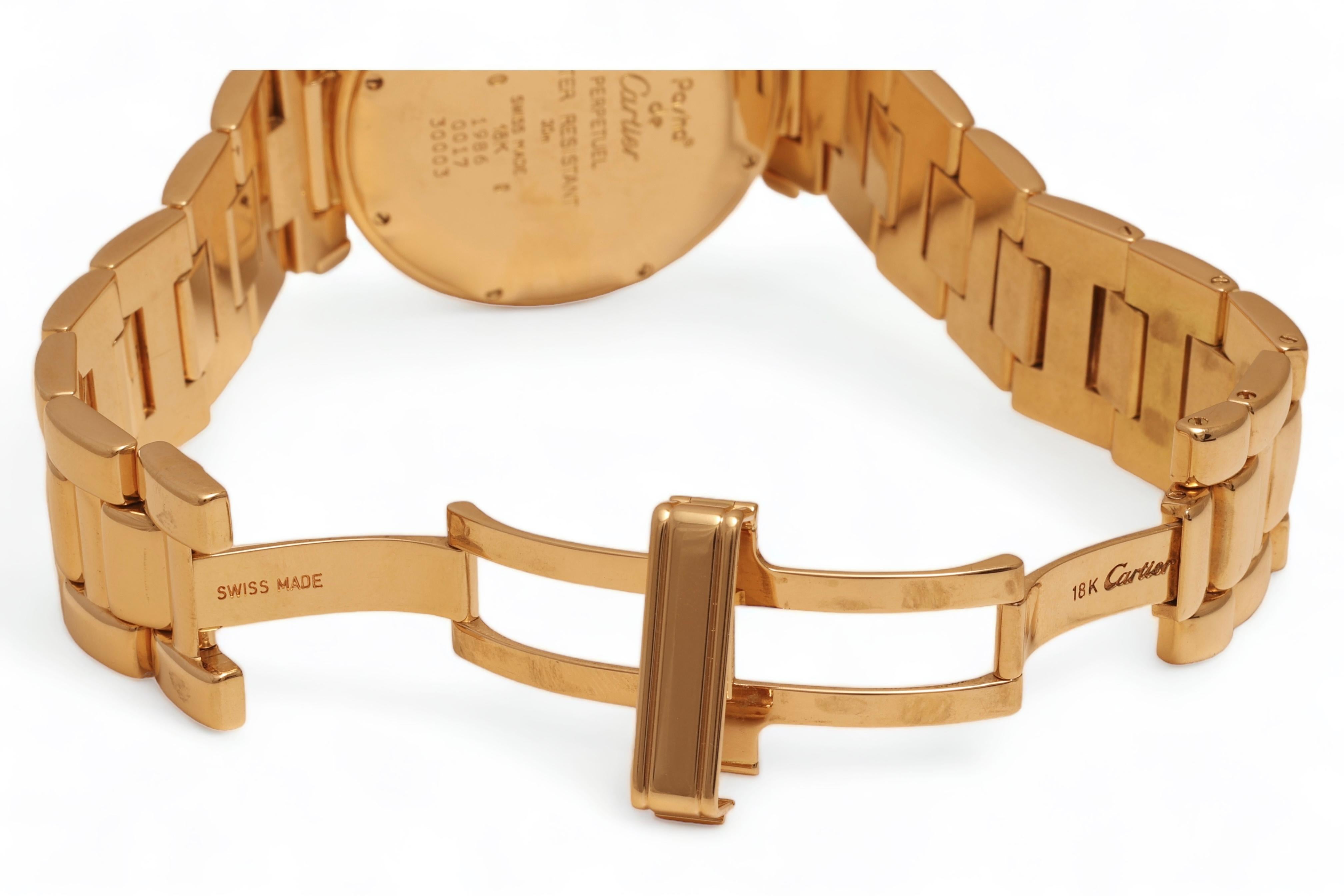 Montre-bracelet Cartier Pasha Perpetual Calendar 18 carats, date du jour, phase de lune du mois 1