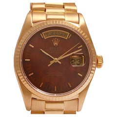 Vintage 18 Kt Collectors Rolex President Wood Dial, Ref 18038 from 1978