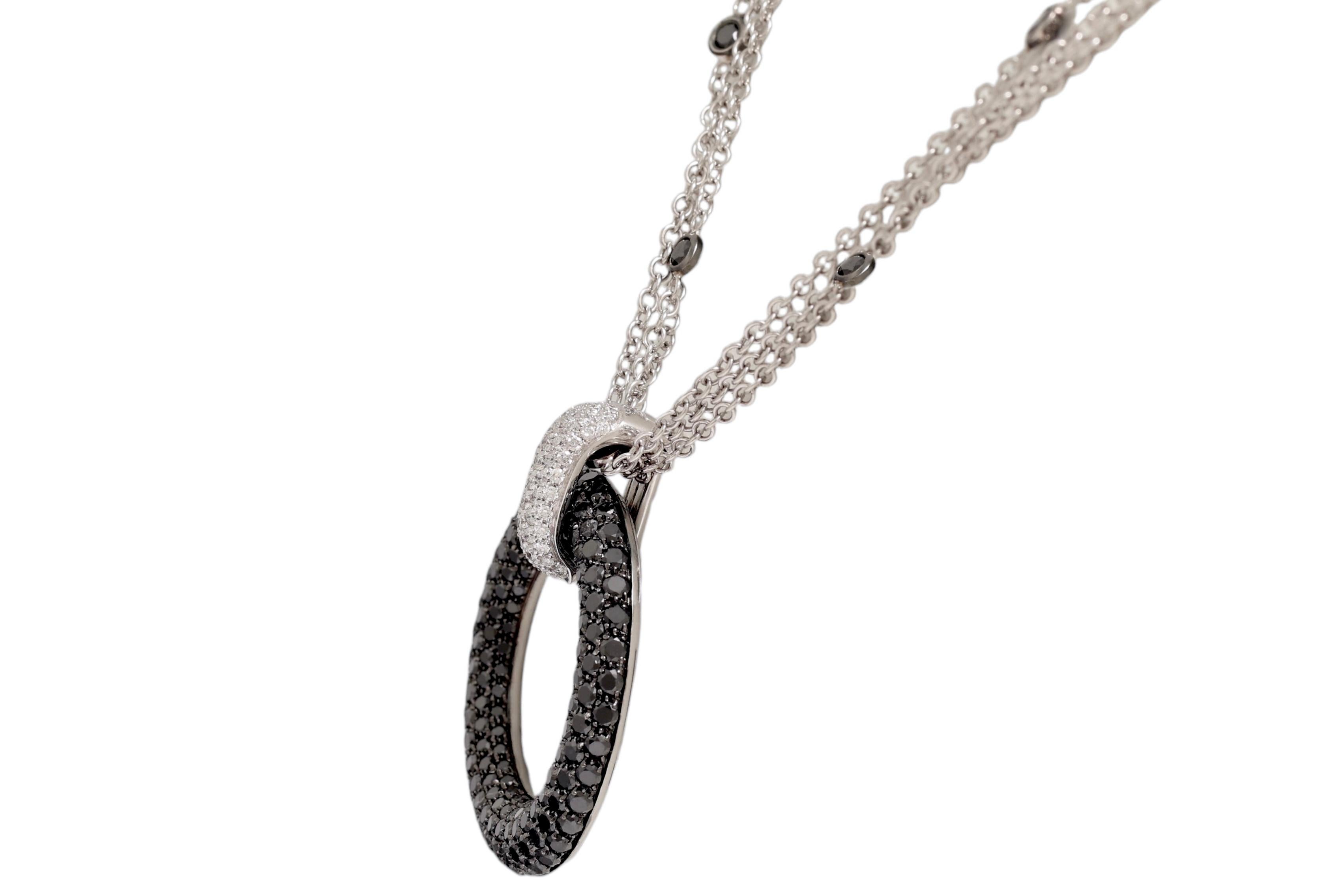 Collar Crivelli 18 Kt, 6.46 Ct  Diamantes blancos y negros en Nuevo estado para la venta en Antwerp, BE