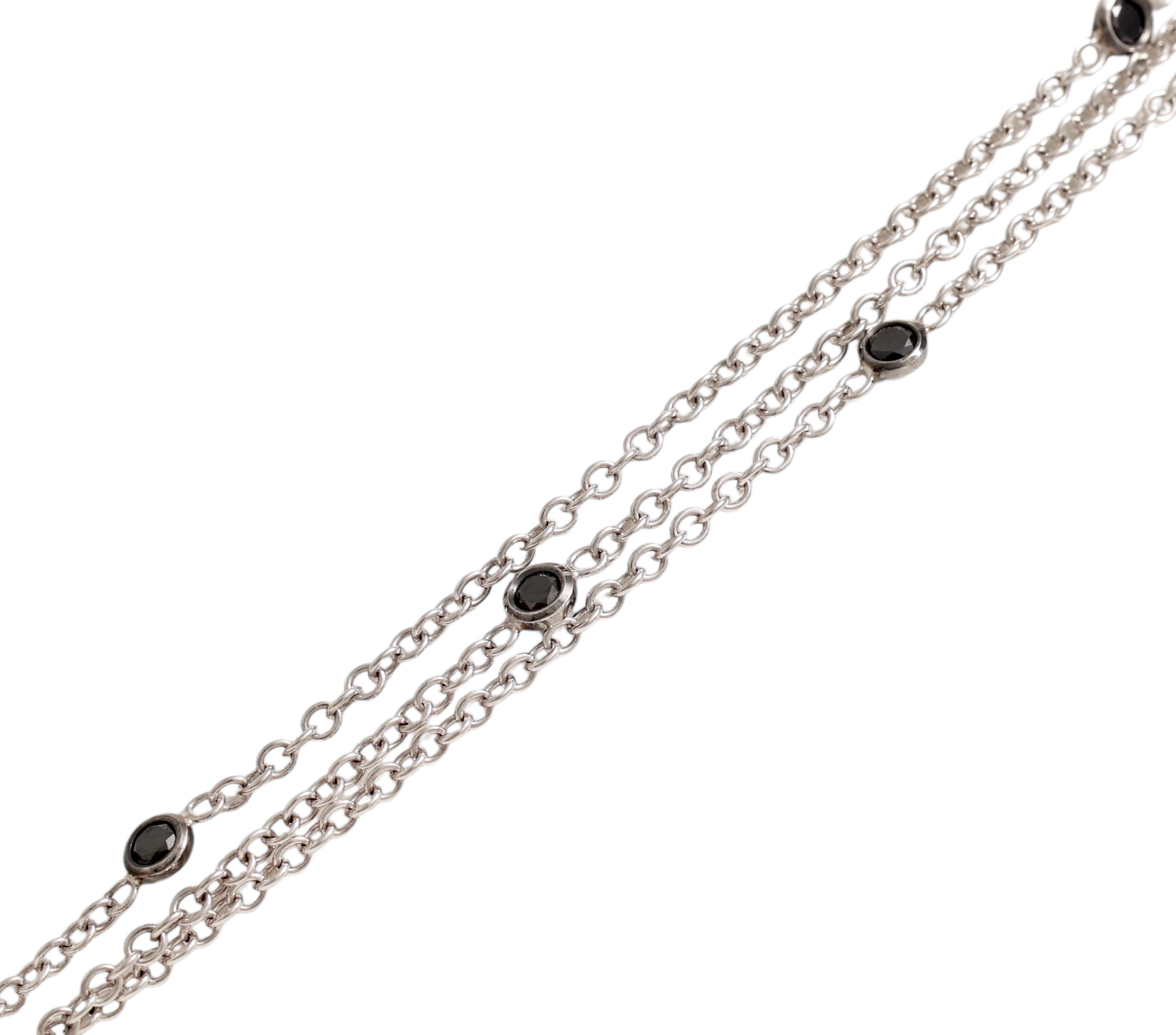 Collar Crivelli 18 Kt, 6.46 Ct  Diamantes blancos y negros en venta 3