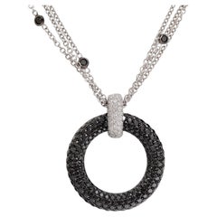 18 Kt Crivelli Necklace, 6.46 Ct  Black & White Diamonds