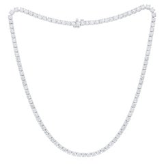 Diana M. Custom  18k White Gold, 16.5" 15.15 Cts 4 Prong Diamond Necklace