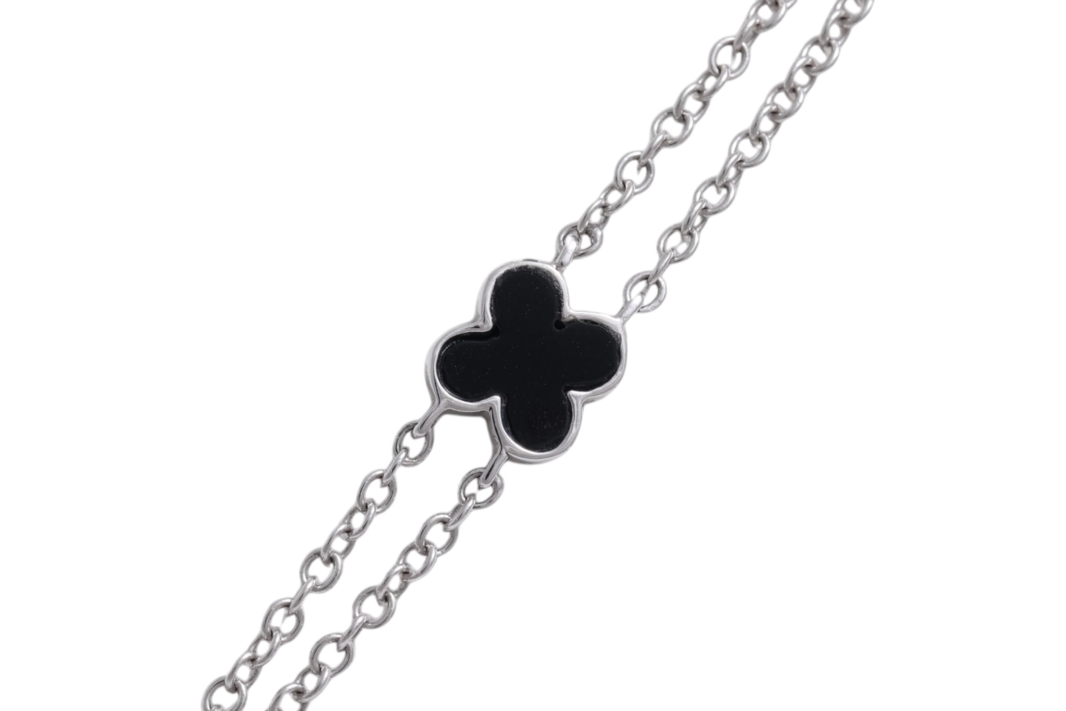 Diamante 18 Kt e smalto nero Appendino / Collana / Ciondolo in vendita 3