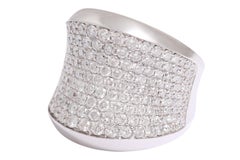 18kt White Gold Modern Pavé Diamond Ring, 3.30ct, By Crivelli, Italy