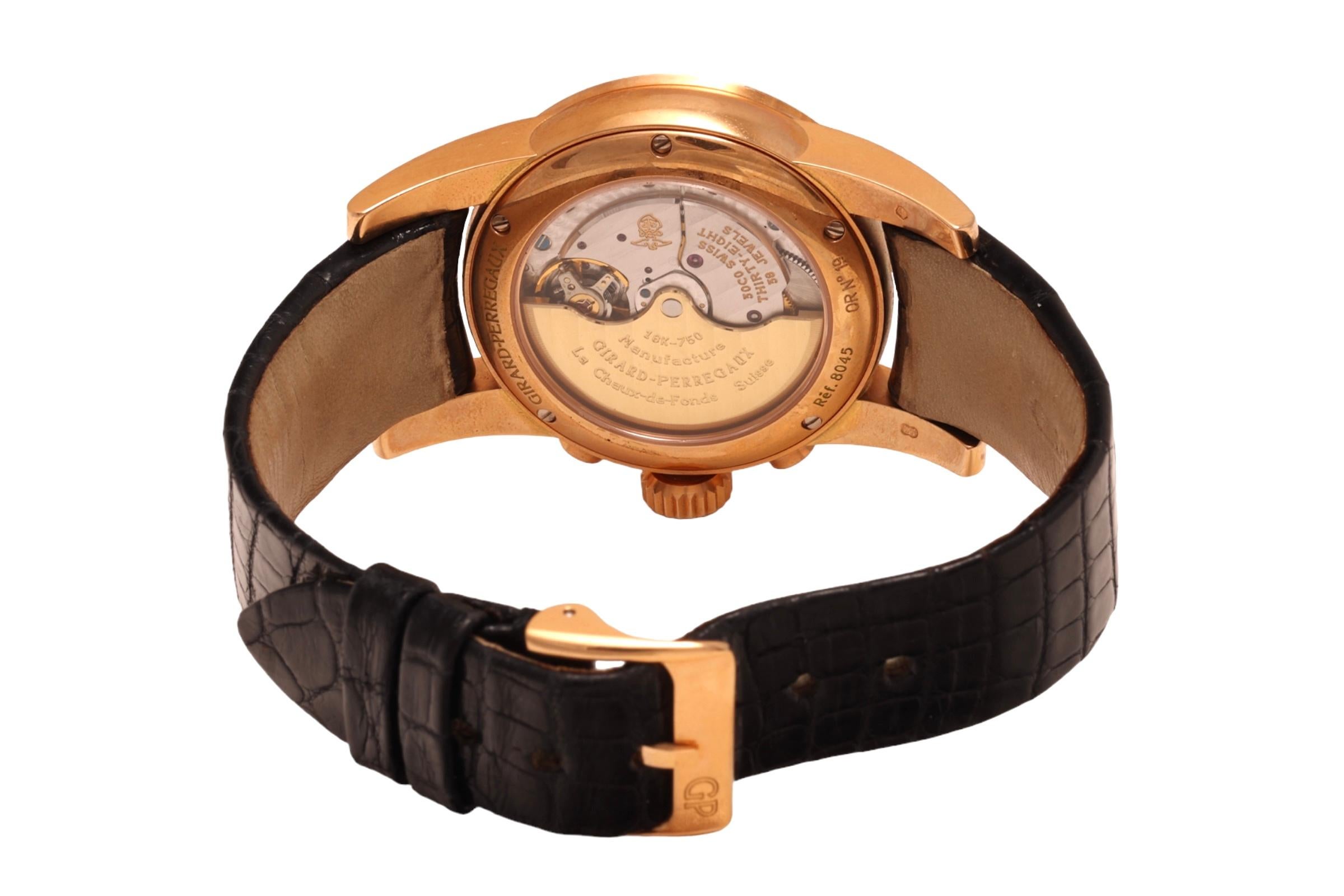18 Kt Girard Perregaux Chronograph Wrist Watch For Sale 3
