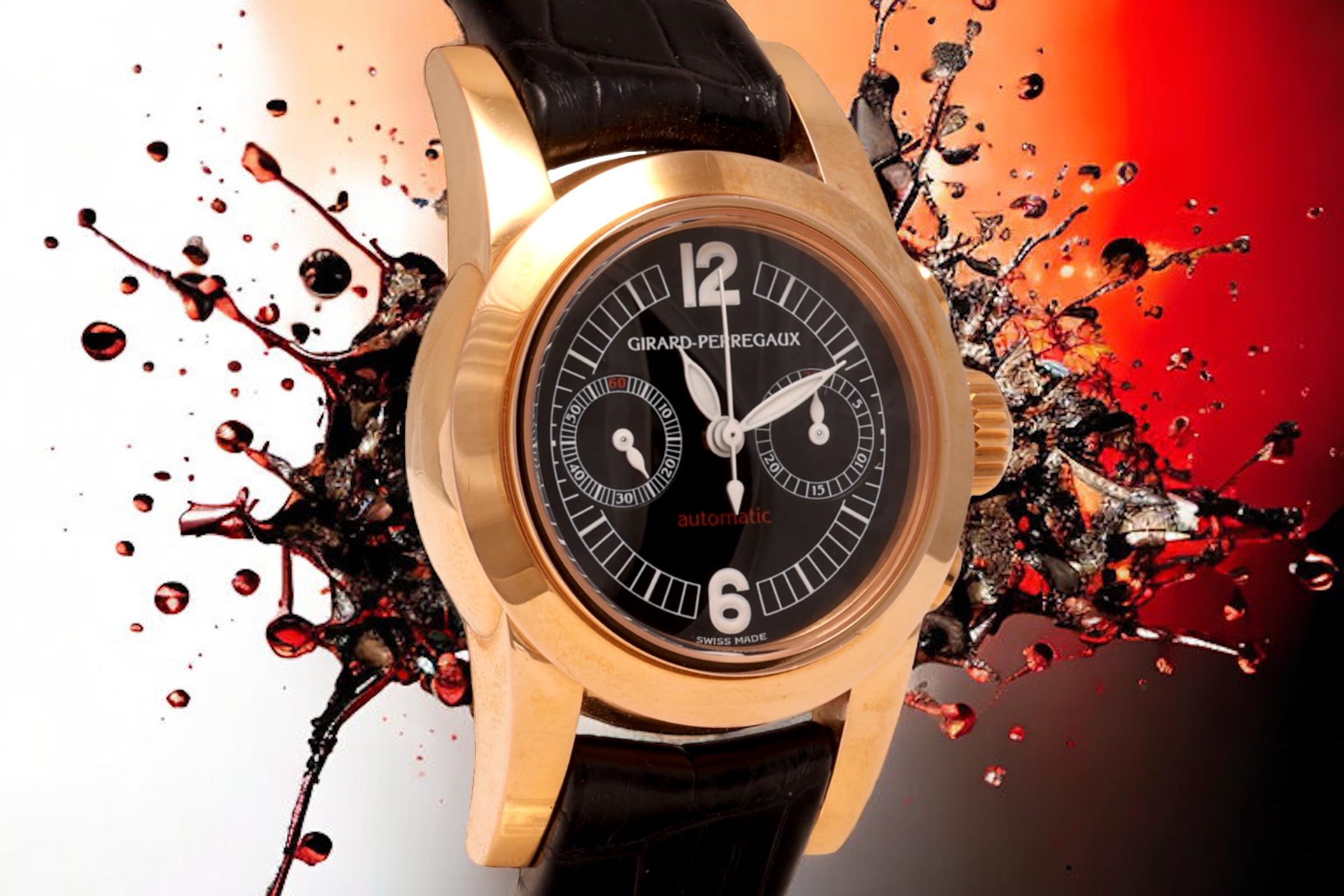 18 Kt Girard Perregaux Chronograph Armbanduhr im Angebot 7