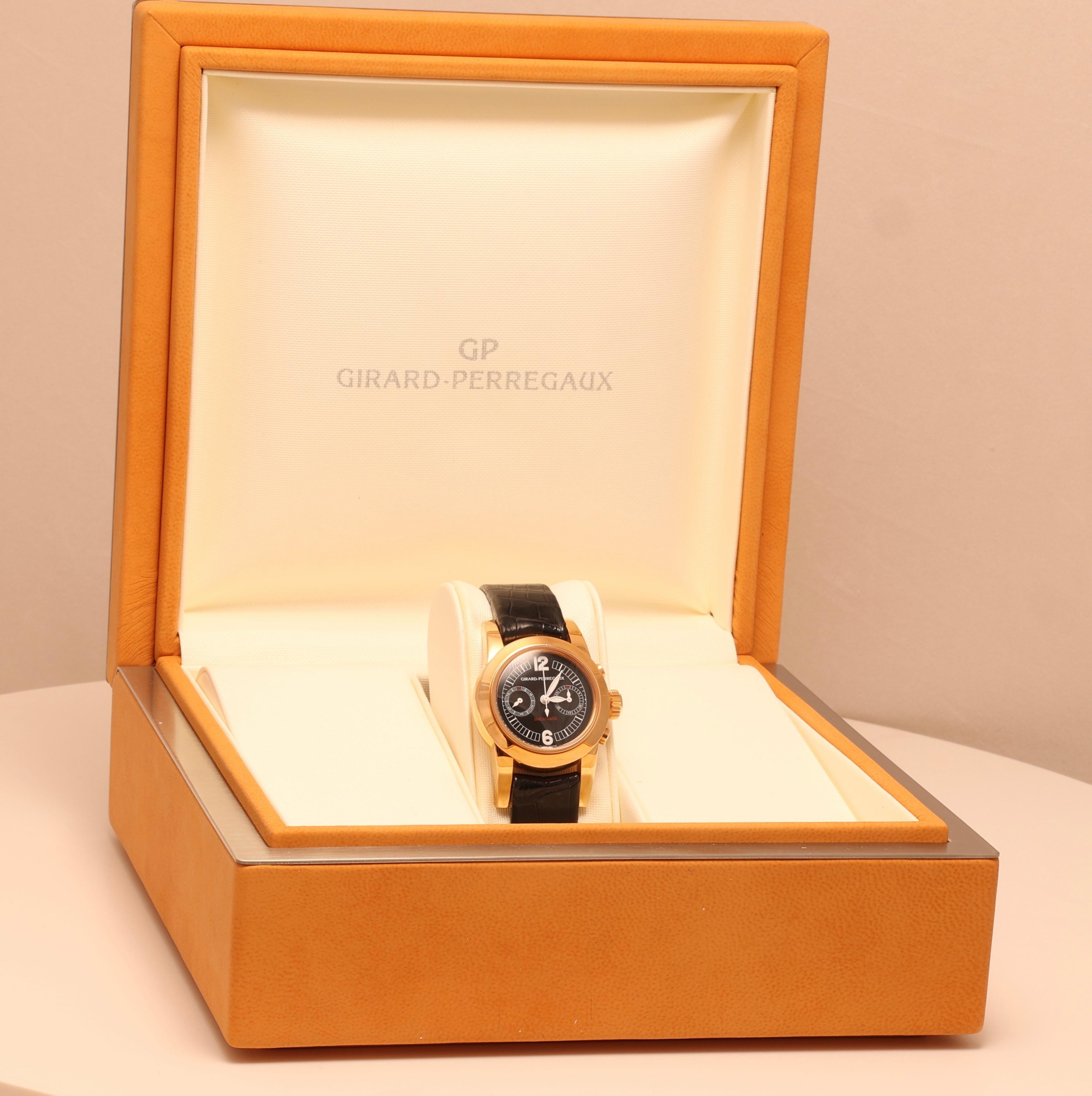 18 Kt Girard Perregaux Chronograph Wrist Watch For Sale 8