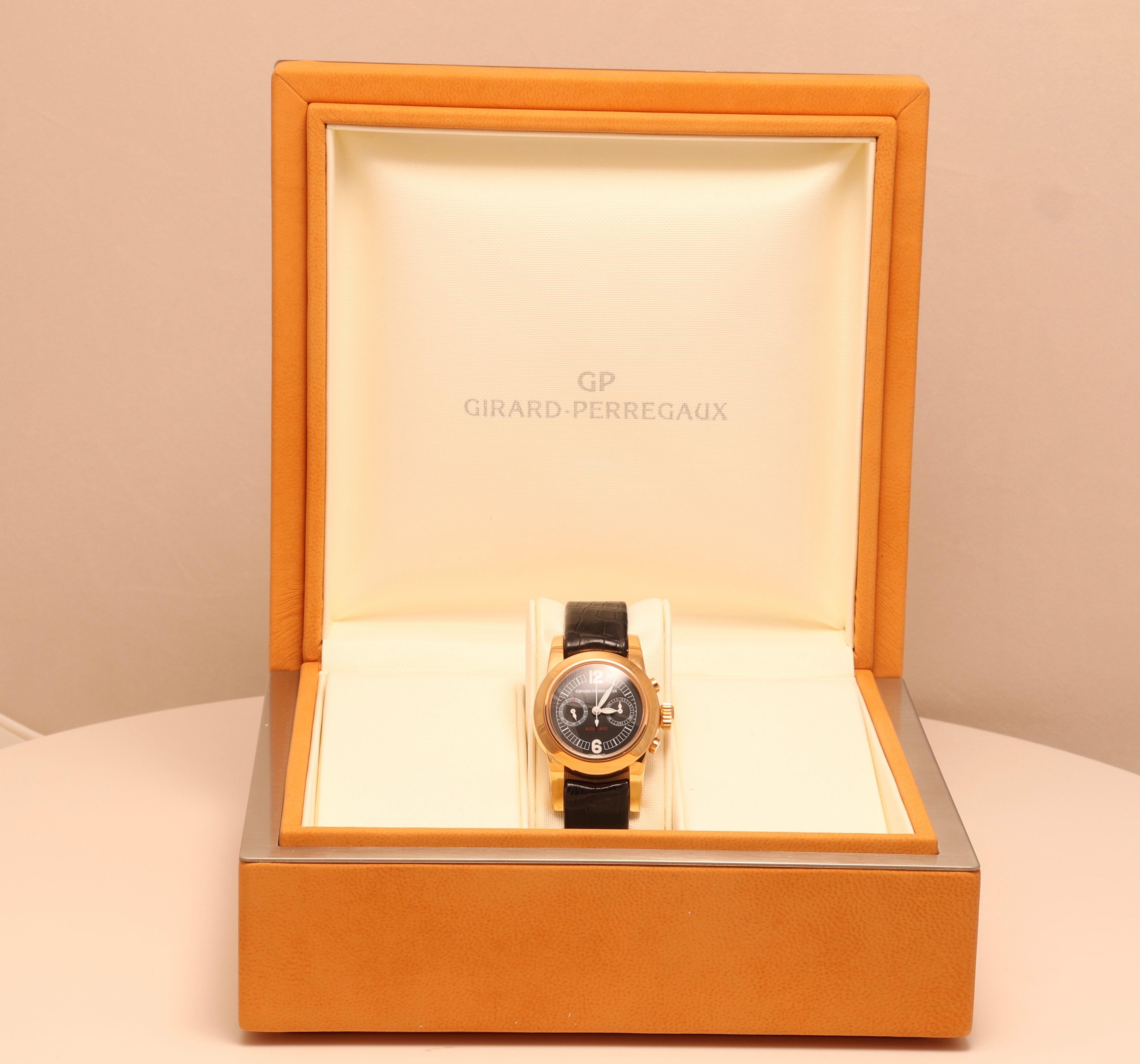 18 Kt Girard Perregaux Chronograph Wrist Watch For Sale 10