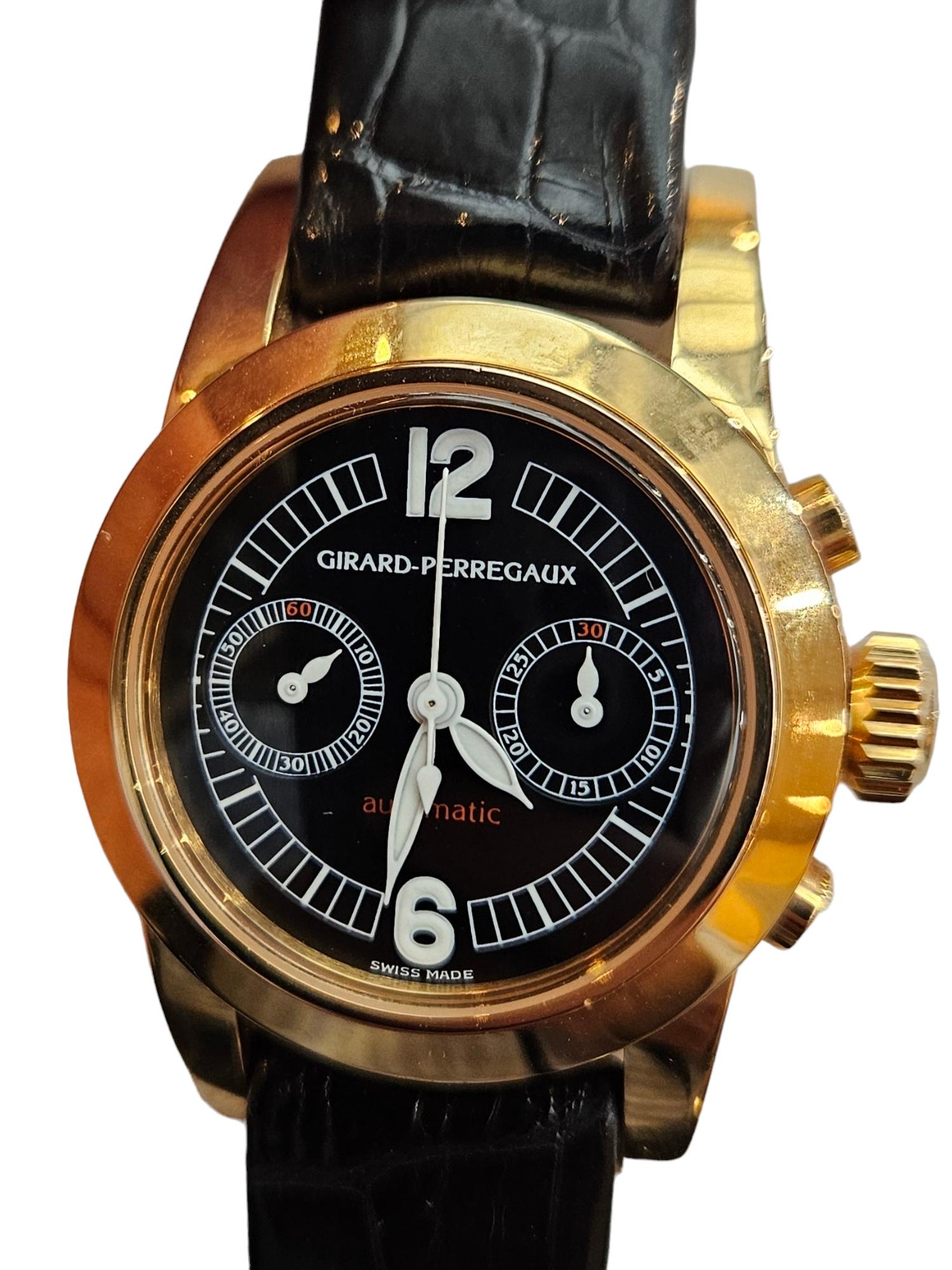 18 Kt Girard Perregaux Chronograph Wrist Watch For Sale 11