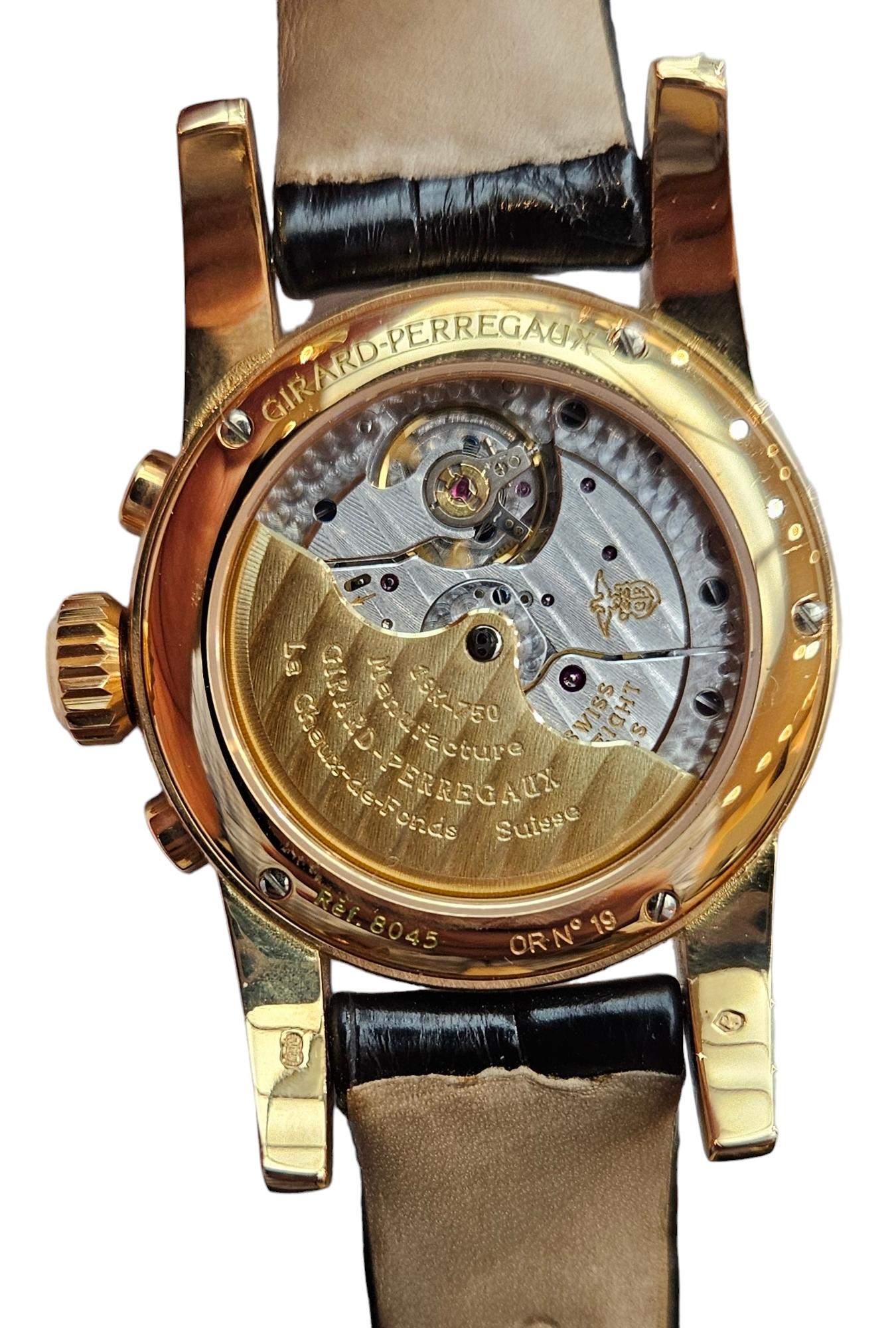18 Kt Girard Perregaux Chronograph Wrist Watch For Sale 13