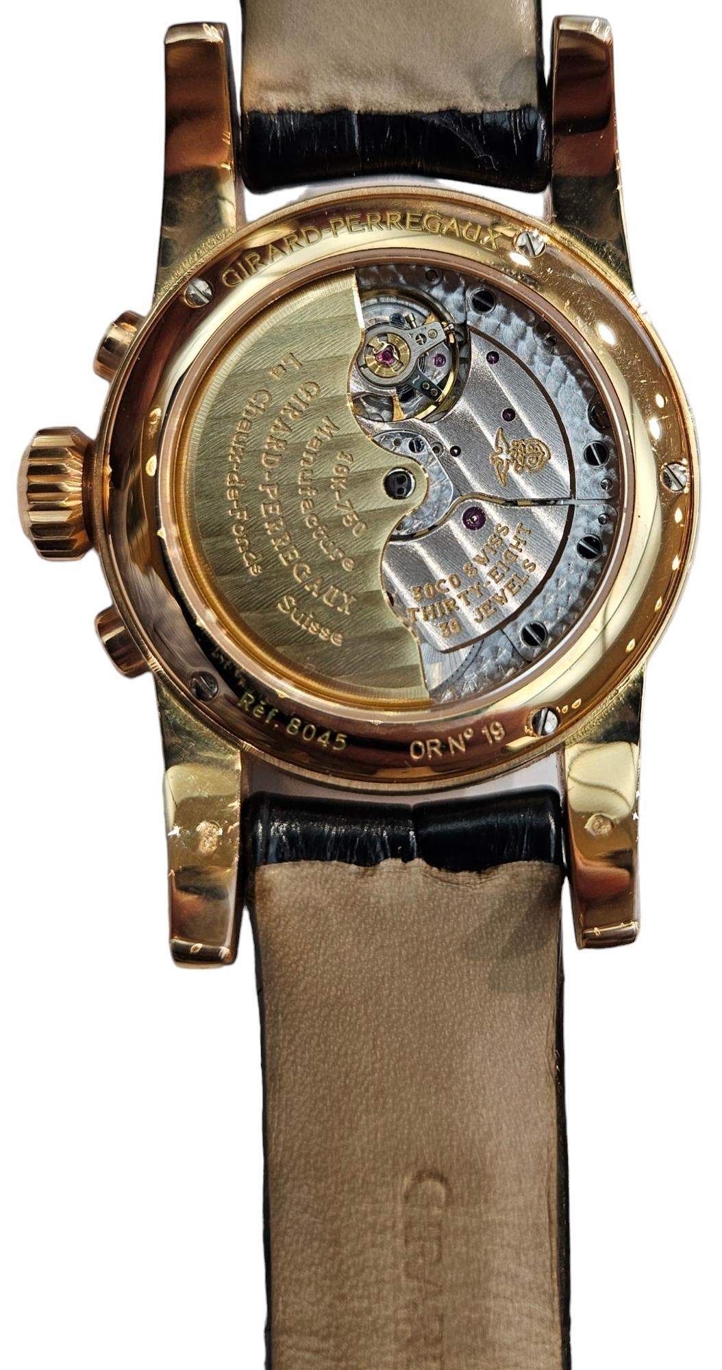 18 Kt Girard Perregaux Chronograph Wrist Watch For Sale 14
