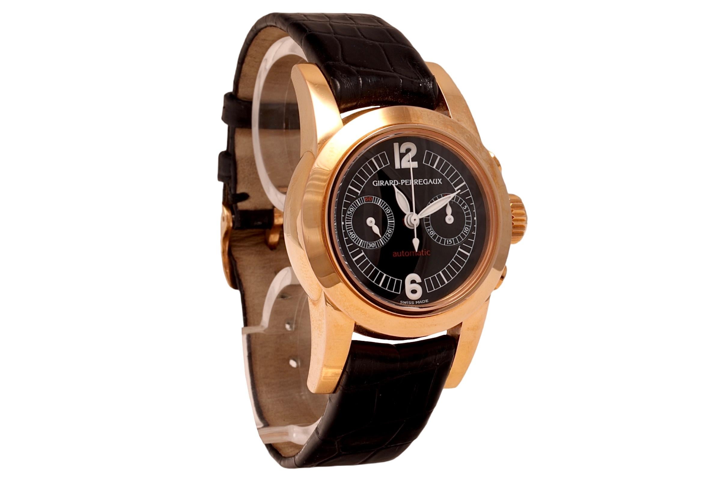 Artisan Montre-bracelet chronographe Girard Perregaux 18 carats en vente