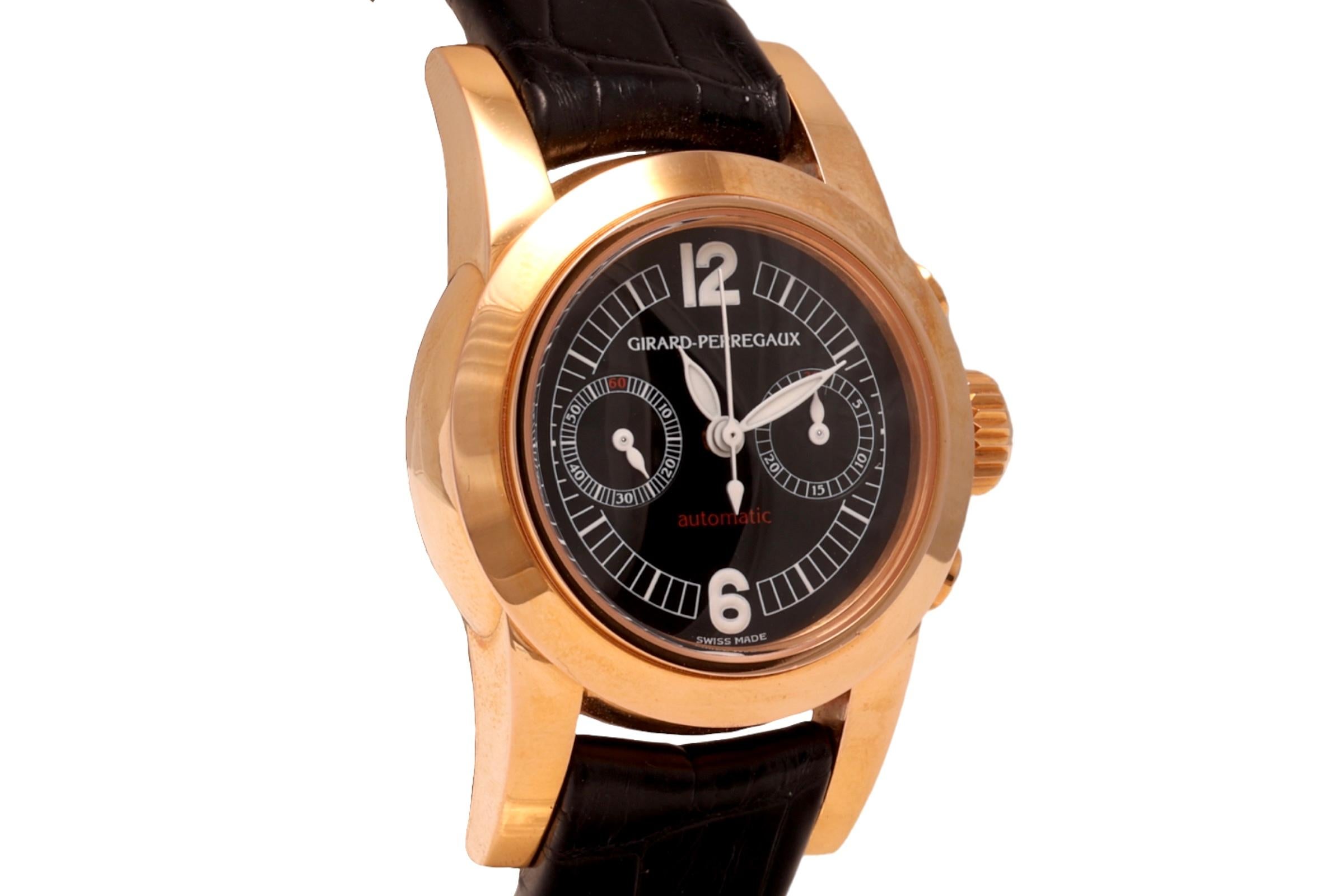Artisan 18 Kt Girard Perregaux Chronograph Wrist Watch For Sale