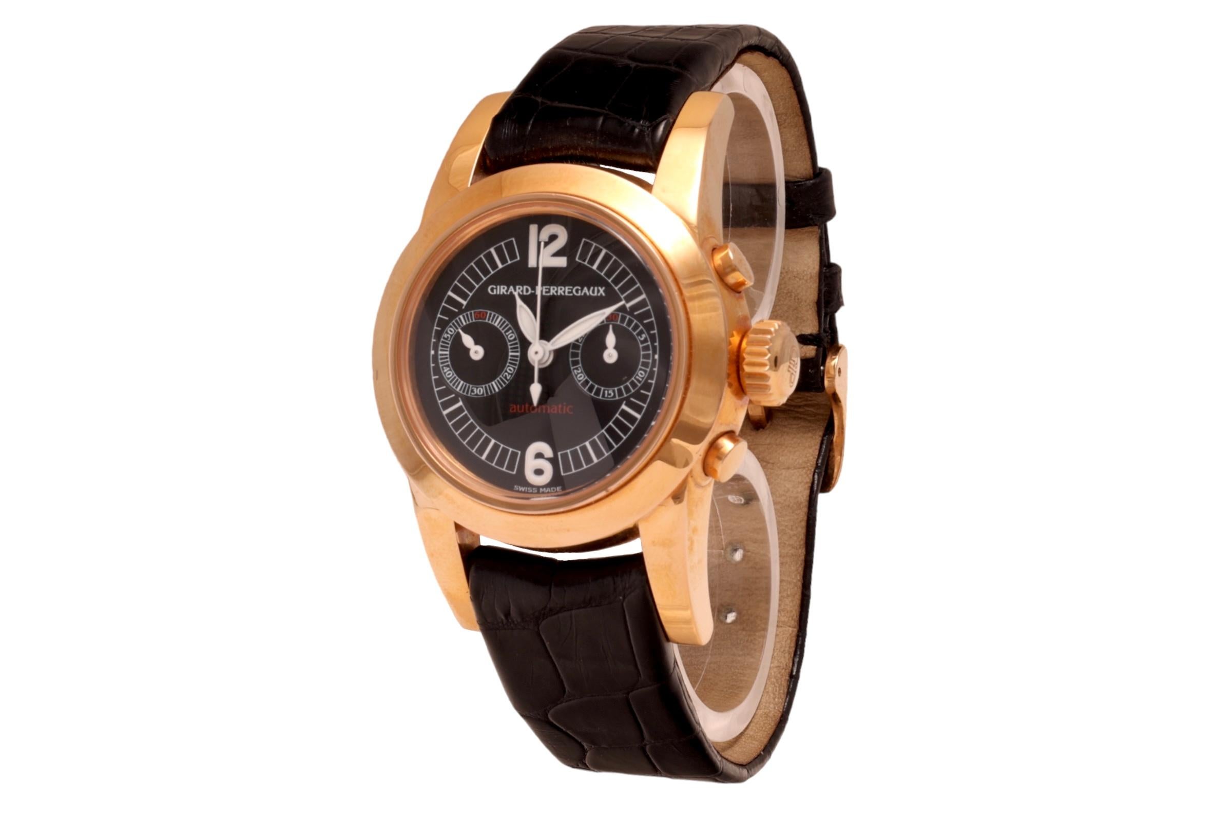 Artisan 18 Kt Girard Perregaux Chronograph Wrist Watch For Sale
