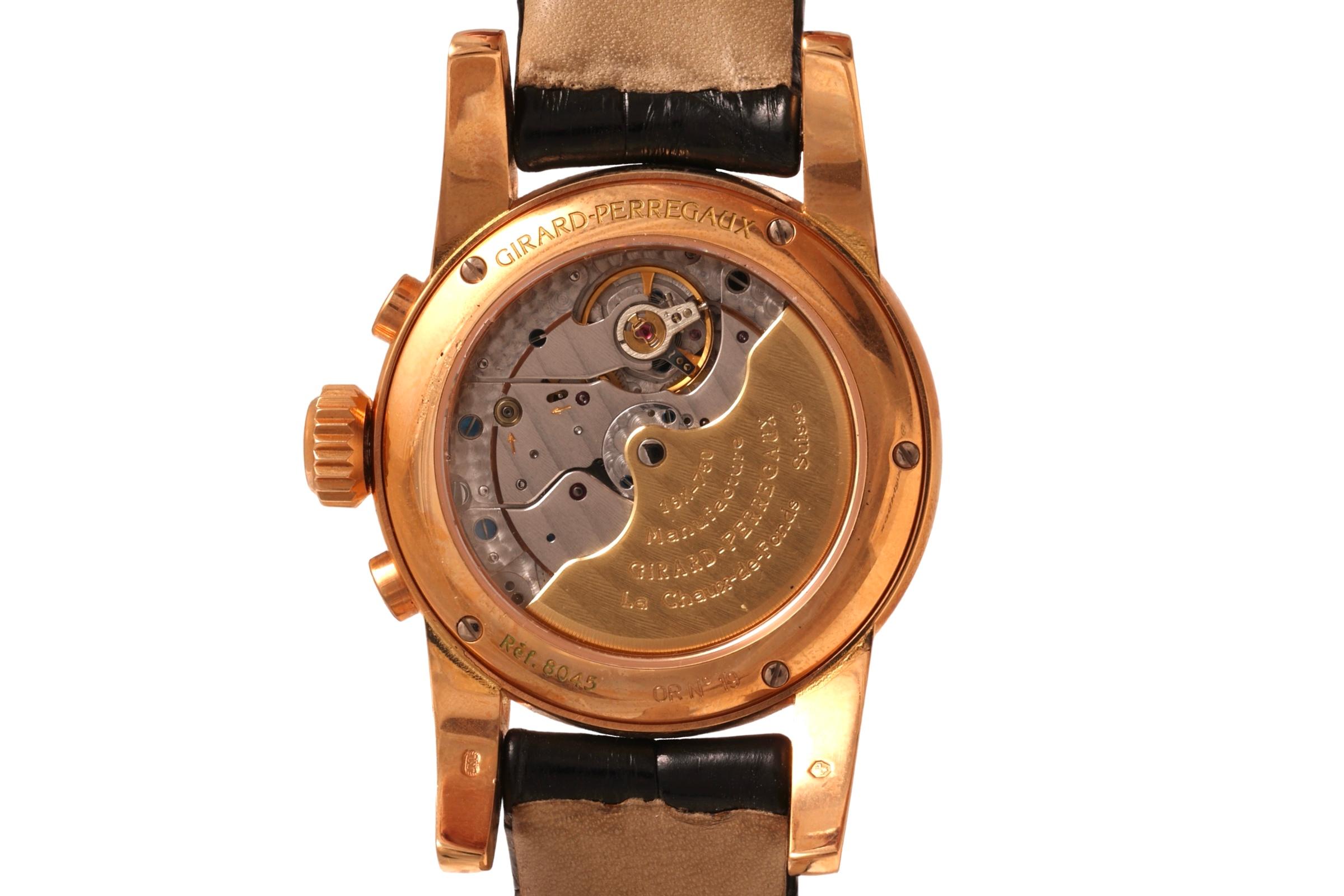 18 Kt Girard Perregaux Chronograph Wrist Watch For Sale 1
