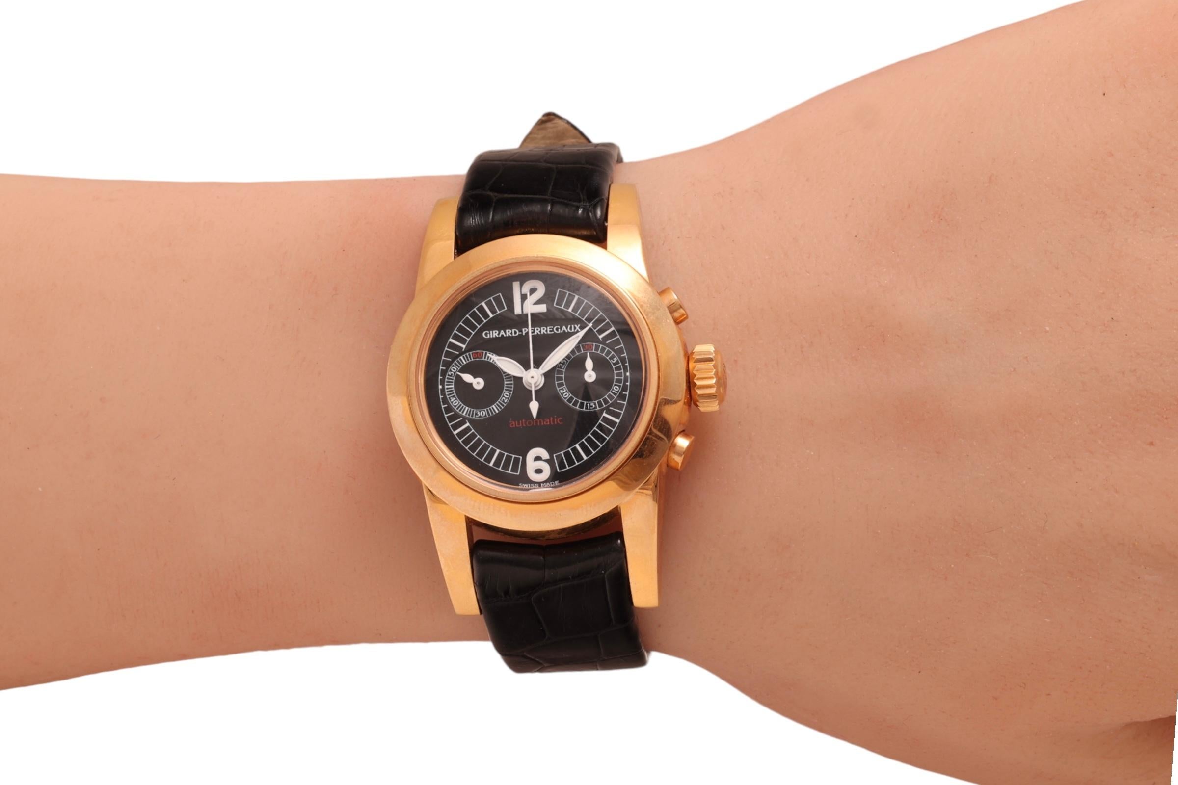 18 Kt Girard Perregaux Chronograph Wrist Watch For Sale 2