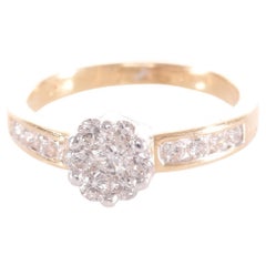 18 Kt. Gold 0,50ct Diamant Cluster Ring