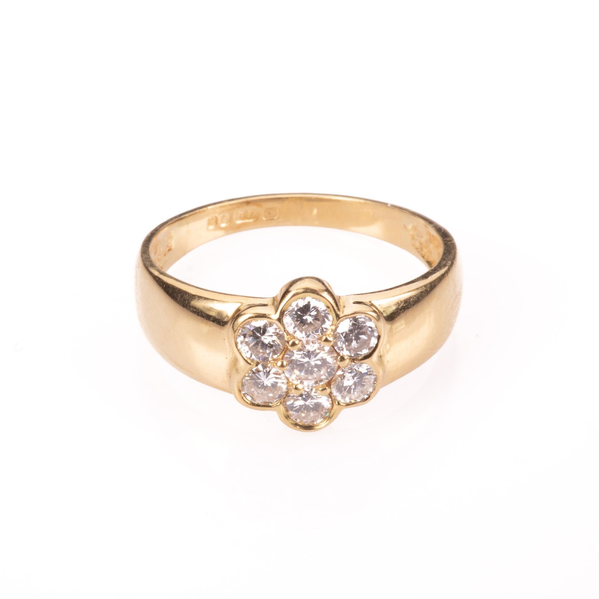 Bague en or 18 carats avec un diamant de 1ct