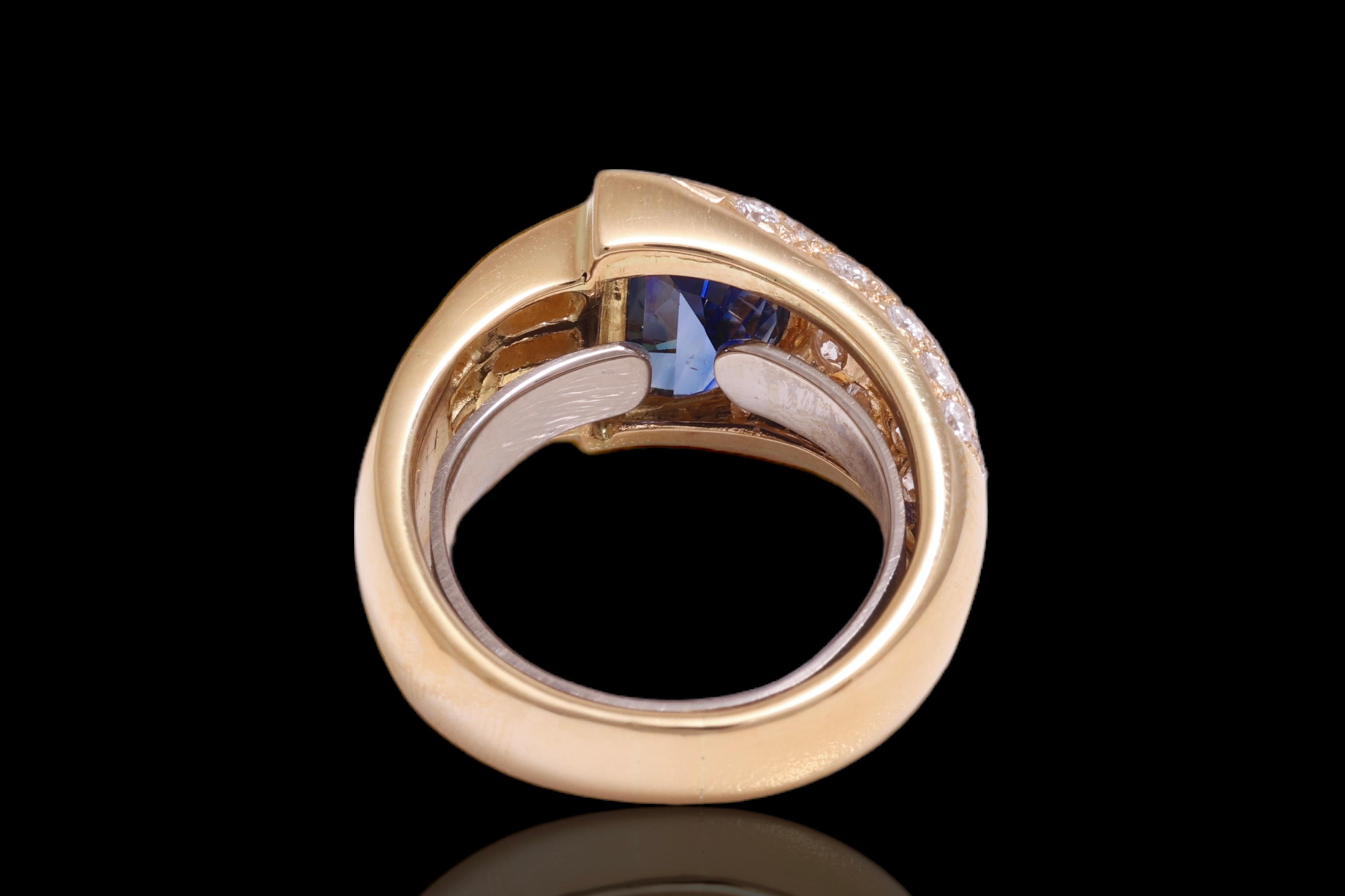18 kt. Gold Adler Genèva Set Necklace & Ring Sapphire, Diam, Estate Sultan Oman  For Sale 1
