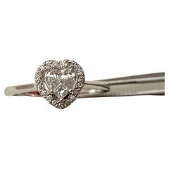18 Kt Gold and Diamond Ring, "Heart" Shape, Ideal for Engagement or Wedding Gift