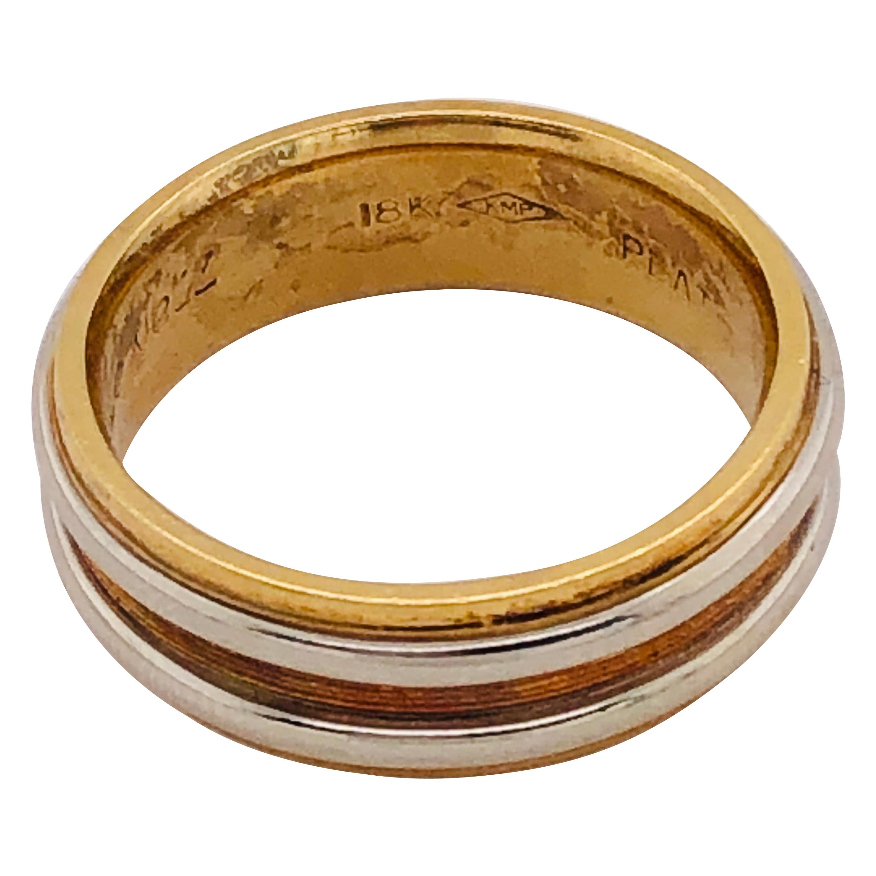 Anillo de oro de 18 quilates y platino Alianza de boda en venta