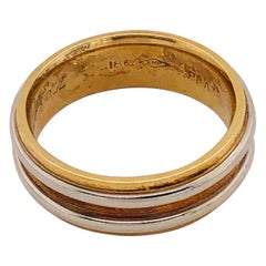 18 Karat Gold and Platinum Band Ring Wedding Bridal Ring