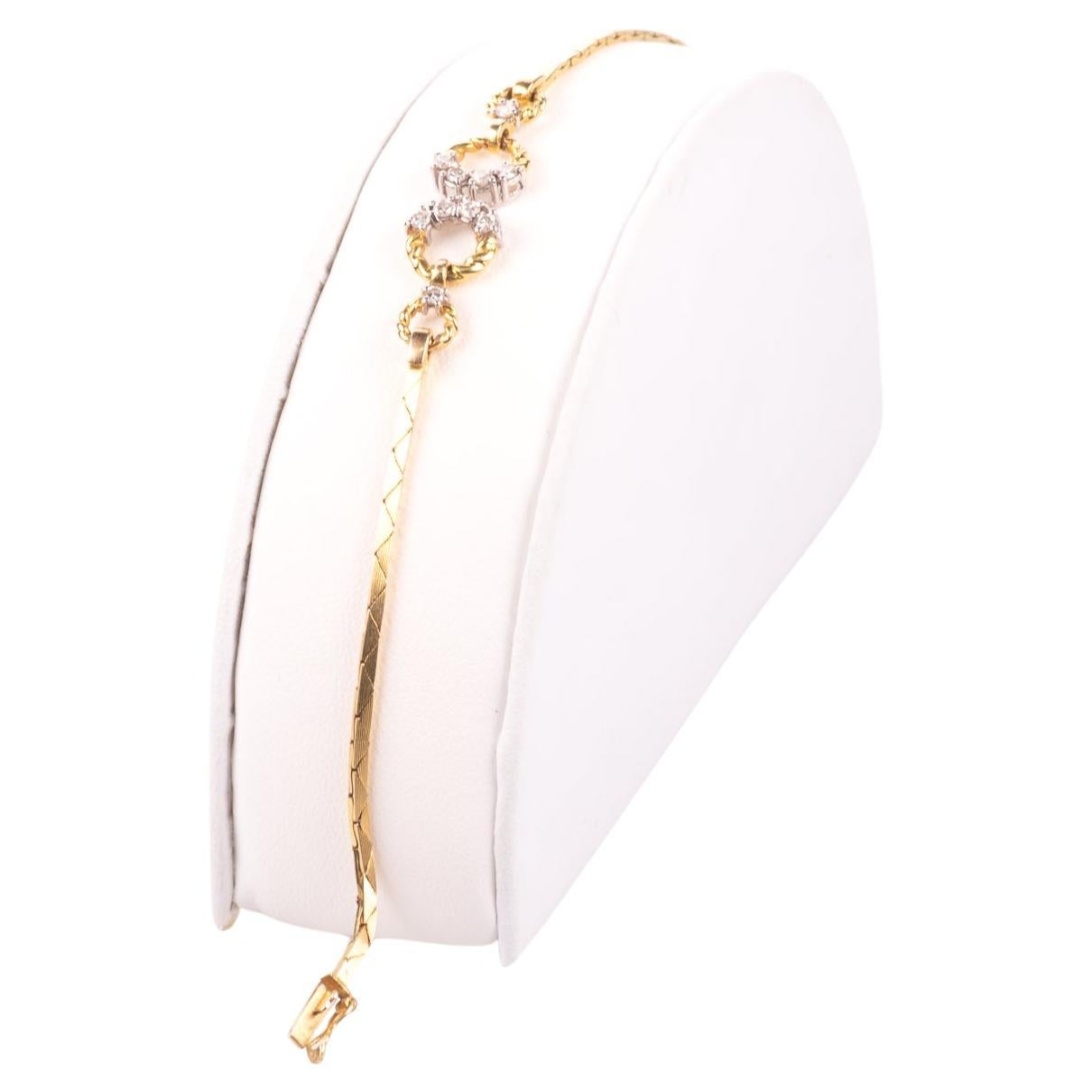 18 Kt. Gold Art Deco Diamond 0.30 ct Bracelet For Sale